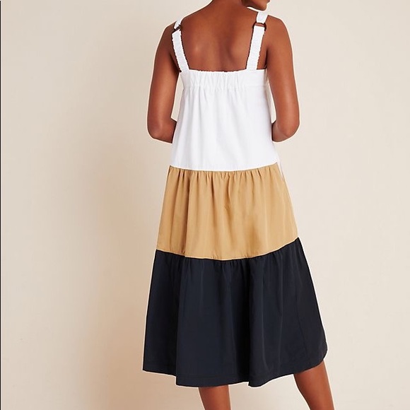 ✨ Anthropologie Ashleigh Colorblocked Midi Dress Sz M - Picture 2 of 3